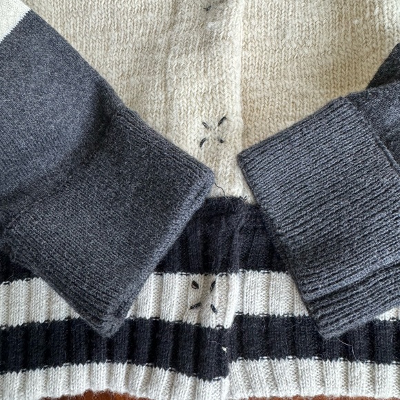 Free People: super cute: snap button: black Small : sweater: collegiate look - Picture 4 of 11